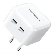 2-Port USB(C+C) GaN hálózati töltő (35W/35W) Fehér