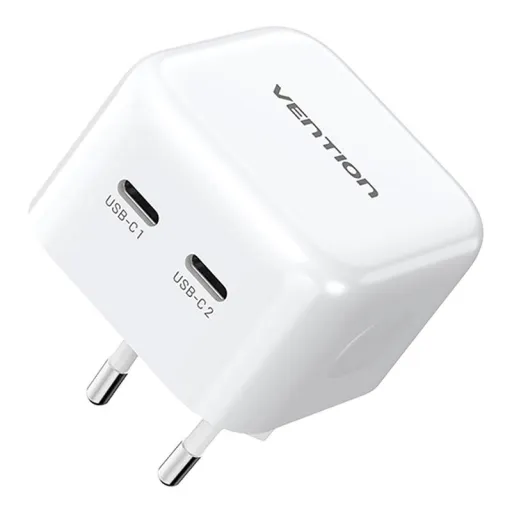 2-Port USB(C+C) GaN hálózati töltő (35W/35W) Fehér