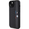 BMW Perforated Tricolor Line tok iPhone 15 / 14 / 13 - fekete - 0. kép