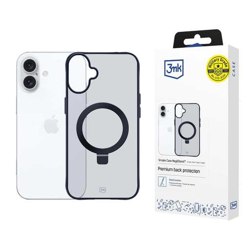 3mk Smoke Case Mag&Stand Apple iPhone 16 Plus tok - átlátszó 3mk Smoke Case Mag&Stand Apple iPhone 16 Plus tok - átlátszó