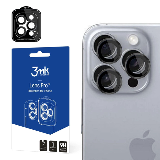 3mk Lens Protection Pro Fekete lencsevédő üvegfólia Apple iPhone 16/16 Plus-hoz 3mk Lens Protection Pro Fekete lencsevédő üvegfólia Apple iPhone 16/16 Plus-hoz