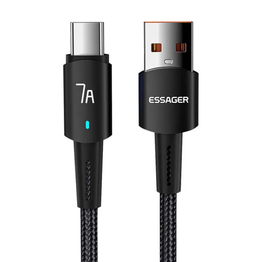 Essager Sunset kábel USB-ről USB-C-re 7A 2m (fekete)