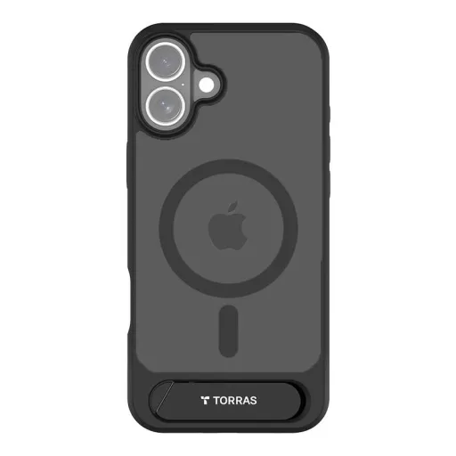 Torras Pstand Széria tok iPhone 16-hoz (Fekete)