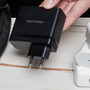 Vention FEGB0-EU hálózati töltő 2xUSB-C 1xUSB-A 100W/100W/30W GaN (fekete) - 1. kép