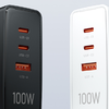 Vention FEGB0-EU hálózati töltő 2xUSB-C 1xUSB-A 100W/100W/30W GaN (fekete) - 2. kép