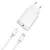 WIWU hálózati töltő Wi-U001 PD 20W 1x USB-C fehér + kábel USB-C - Lightning - 0. kép