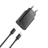 WIWU fali töltő Wi-U002 PD + QC 20W 1x USB 1x USB-C fekete + USB-C - Lightning kábel - 0. kép