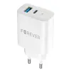 Forever TC-07-30AC PD QC töltő 1x USB-C 1x USB 30W fehér + USB-C - USB-C kábel 60W - 0. kép