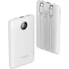 VEGER powerbank 10 000 mAh beépített kábelekkel Type C / Lightning PD QC3.0 2A 22,5W C11C (W1170) fehér - 1. kép