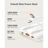VEGER powerbank 10 000 mAh beépített kábelekkel Type C / Lightning PD QC3.0 2A 22,5W C11C (W1170) fehér - 2. kép