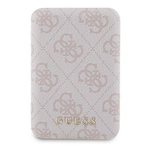 Guess Induction Powerbank 15W GUPB5FP4EMGP 5000mAh rózsaszín/bőr-fém logós MagSafe