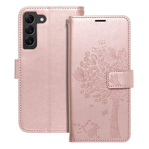 MEZZO fa mintájú rose gold fliptok Samsung Galaxy S22 tok MEZZO fa mintájú rose gold fliptok Samsung Galaxy S22 tok