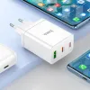 HOCO töltő 2 x Type C + USB A + kábel Type C to Type C PD QC3.0 3A 35W N33 fehér - 0. kép