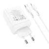 HOCO töltő 2 x Type C + USB A + kábel Type C - Lightning PD QC3.0 3A 35W N33 fehér - 2. kép