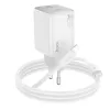 HOCO töltő 2 x Type C + kábel Type C - Lightning PD QC 45W GaN N42 fehér - 1. kép