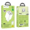HOCO töltő 2 x Type C + kábel Type C - Lightning PD QC 45W GaN N42 fehér - 2. kép