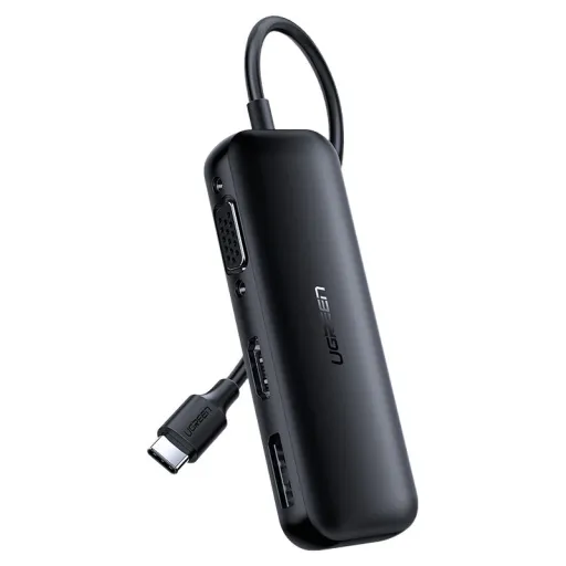 Ugreen adapter konverter VGA / DisplayPort V1.2a / HDMI V2.0b 4K@60 Hz - USB Type C fekete (60568 CM260)