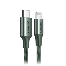 Ugreen MFI USB Type C - Lightning kábel Power Delivery 3A 480Mbps 1m Midnight Green (80564 US304)