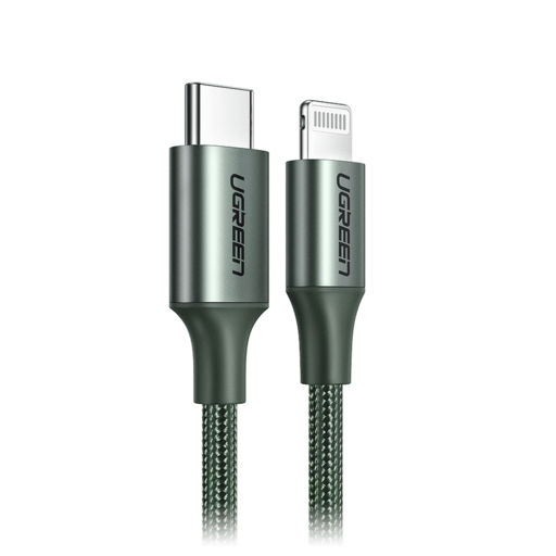 Ugreen MFI USB Type C - Lightning kábel Power Delivery 3A 480Mbps 1m Midnight Green (80564 US304)
