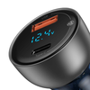 Baseus Univerzális autós töltő USB / USB Type C 65 W 5 A SCP Quick Charge 4.0 + Power Delivery 3.0 LCD kijelzővel (CCKX-C0A) - 3. kép