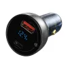 Baseus Univerzális autós töltő USB / USB Type C 65 W 5 A SCP Quick Charge 4.0 + Power Delivery 3.0 LCD kijelzővel szürke (CCKX-C0G) - 0. kép