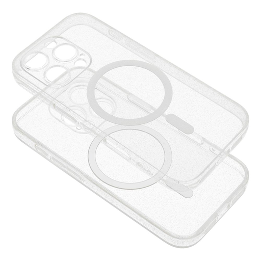 CLEAR MAG tok kameravédelemmel, MagSafe kompatibilis, IPHONE 16 PRO átlátszó csillám CLEAR MAG tok kameravédelemmel, MagSafe kompatibilis, IPHONE 16 PRO átlátszó csillám