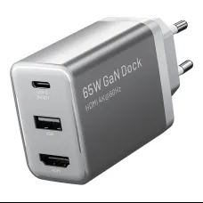 3-port USB(C+A)+HDMI GaN Dock (60W/5W/4K@60Hz)