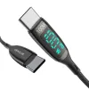 BlitzWolf BW-TC23 USB-C - USB-C töltőkábel kijelzővel, 100W, 0.9m (fekete) - 2. kép