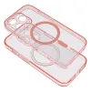 CLEAR MAG COVER tok kameravédelemmel MagSafe kompatibilis IPHONE 15-höz, rózsaszín csillámmal - 1. kép