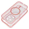 CLEAR MAG COVER tok kameravédelemmel MagSafe kompatibilis IPHONE 15-höz, rózsaszín csillámmal - 2. kép