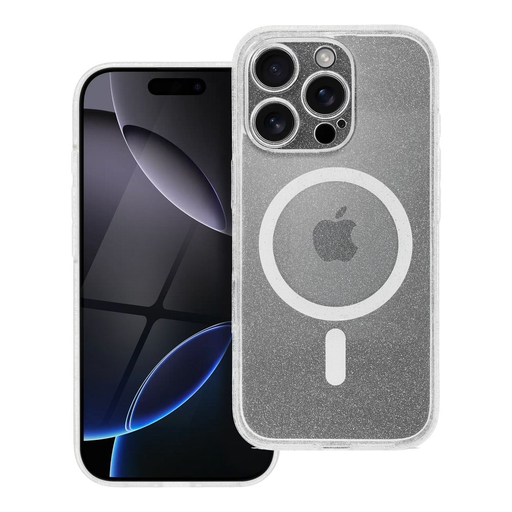 ÁTTETSZŐ MAG FEDÉL tok kameravédelemmel, MagSafe kompatibilis IPHONE 14-hez, átlátszó csillámos ÁTTETSZŐ MAG FEDÉL tok kameravédelemmel, MagSafe kompatibilis IPHONE 14-hez, átlátszó csillámos