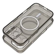 CLEAR MAG COVER tok kameravédelemmel MagSafe kompatibilis IPHONE 14-hez fekete csillámos