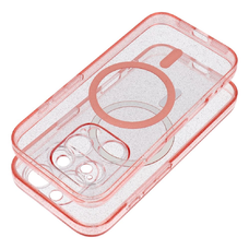 CLEAR MAG COVER tok kameravédelemmel kompatibilis MagSafe technológiával IPHONE 14-hez rózsaszín csillogás