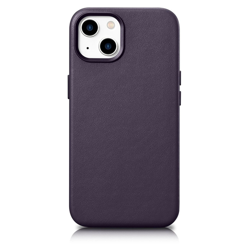 iCarer Bőr Tok iPhone 14 Dark Purple (WMI14220705-DP) (MagSafe Kompatibilis) tok iCarer Bőr Tok iPhone 14 Dark Purple (WMI14220705-DP) (MagSafe Kompatibilis) tok