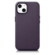 iCarer Bőr Tok iPhone 14 Dark Purple (WMI14220705-DP) (MagSafe Kompatibilis) tok