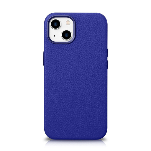 iCarer Litchi Prémium Bőrtok iPhone 14 Mágneses Bőrtok MagSafe-fel Sötétkék (WMI14220709-DB) tok iCarer Litchi Prémium Bőrtok iPhone 14 Mágneses Bőrtok MagSafe-fel Sötétkék (WMI14220709-DB) tok