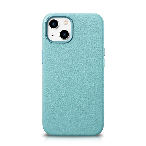 iCarer Litchi Prémium Bőr Tok iPhone 14 Plus Mágneses Bőr Tok MagSafe zöld iCarer Litchi Prémium Bőr Tok iPhone 14 Plus Mágneses Bőr Tok MagSafe zöld