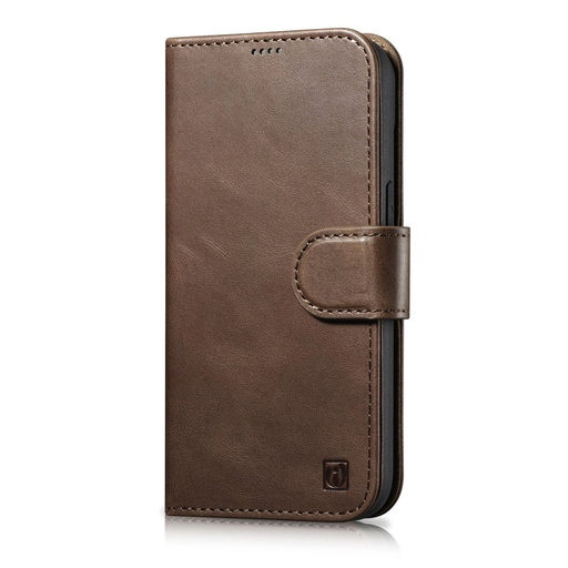 iCarer Oil Wax Wallet 2az1-ben iPhone 14 Pro RFID védett bőr fliptok Barna tok iCarer Oil Wax Wallet 2az1-ben iPhone 14 Pro RFID védett bőr fliptok Barna tok