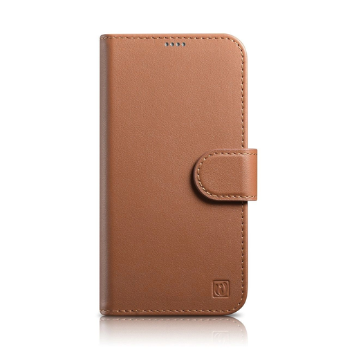 iCarer Wallet Case 2in1 iPhone 14 Pro bőrtok Anti-RFID barna tok iCarer Wallet Case 2in1 iPhone 14 Pro bőrtok Anti-RFID barna tok