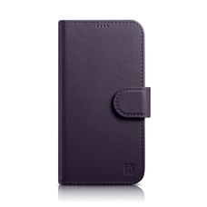 iCarer Wallet Case 2in1 Cover iPhone 14 Pro Anti-RFID bőr fliptok Sötét Lila tok
