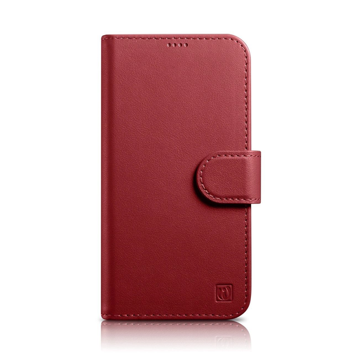 iCarer Wallet Case 2in1 iPhone 14 Pro Max bőr fliptok Anti-RFID Piros tok iCarer Wallet Case 2in1 iPhone 14 Pro Max bőr fliptok Anti-RFID Piros tok