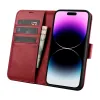 iCarer Wallet Case 2in1 iPhone 14 Pro Max bőr fliptok Anti-RFID Piros tok - 1. kép