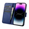 iCarer Wallet Case 2in1 Bőr Fliptok iPhone 14 Pro Max Anti-RFID Kék tok - 1. kép