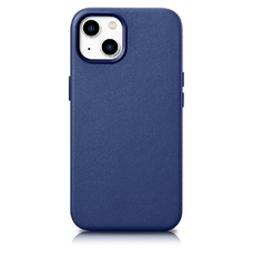 iCarer valódi bőr tok iPhone 14 Plus-hoz, MagSafe kompatibilis, kék