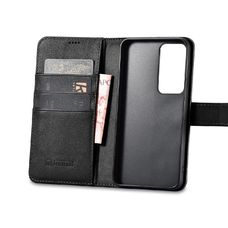 iCarer Wallet tok Samsung Galaxy S23+ bőrtok pénztárca fekete