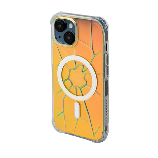 MagSafe Kingxbar PQY Crack Series szilikon tok iPhone 15-höz - holografikus MagSafe Kingxbar PQY Crack Series szilikon tok iPhone 15-höz - holografikus