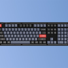 Vezetékes egyedi mechanikus billentyűzet Keychron V6 QMK/VIA RGB Gomb Barna Kapcsoló (fekete áttetsző) - 2. kép