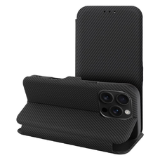 FOLIO oldalsó mágneses fliptok IPHONE 16 PRO fekete tok