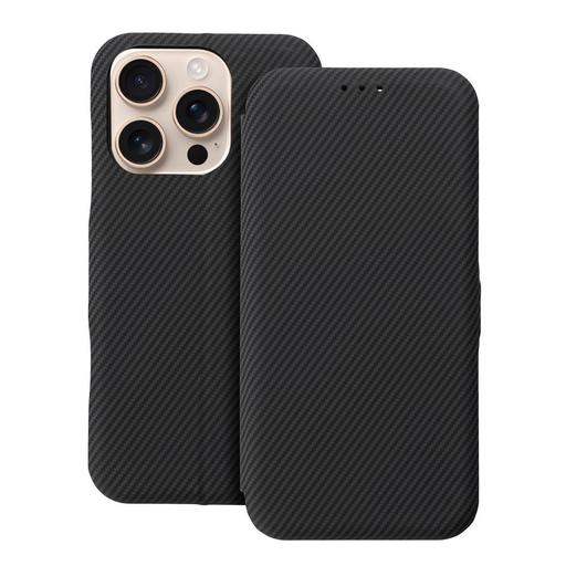 FOLIO oldalsó mágneses fliptok iPhone 15 Pro fekete tok FOLIO oldalsó mágneses fliptok iPhone 15 Pro fekete tok