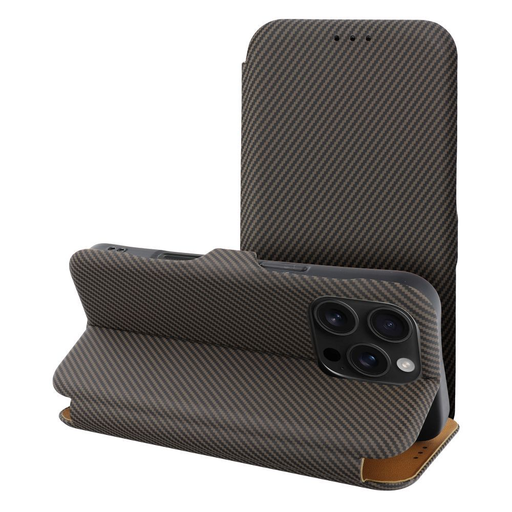 FOLIO oldalsó mágneses fliptok iPhone 14 Pro barna tok FOLIO oldalsó mágneses fliptok iPhone 14 Pro barna tok